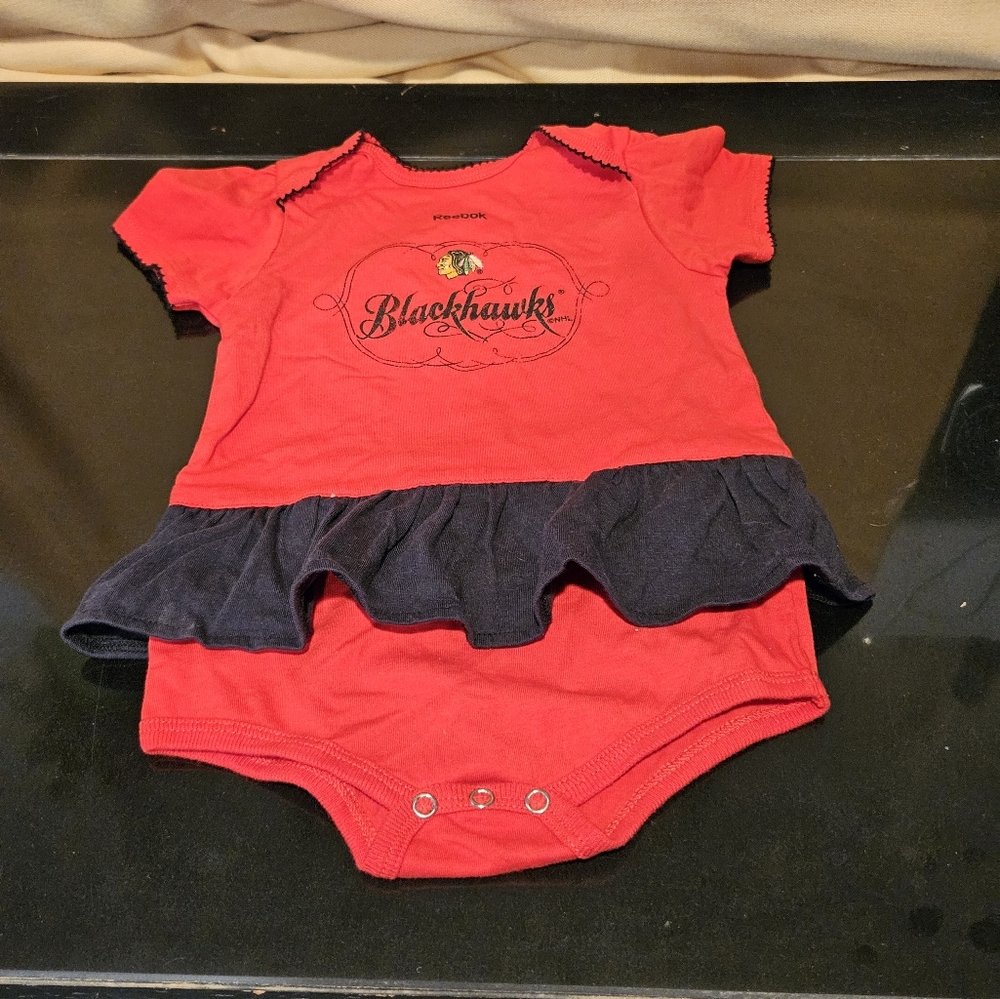 NHL Hockey Chicago Blackhawks Reebok Ruffle Onesie